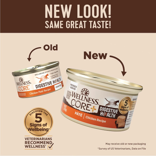 (新包裝 升級版) Wellness CORE Digestive Health Pate Chicken Recipe 3oz 消化易系列 無穀物全貓主食罐 雞肉配方 (無卡拉膠) (6120) 